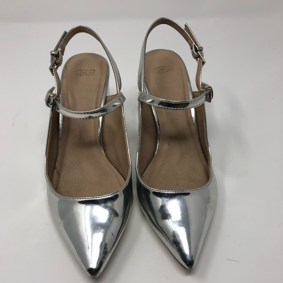 Preowned like new ASOS block heel sling backs - Picture 4 of 5